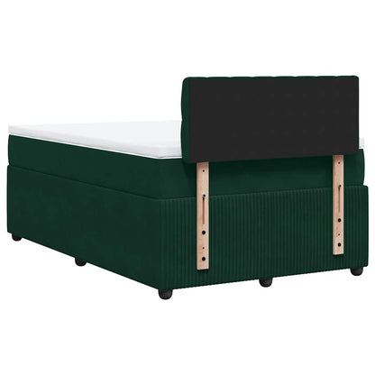 Giroletto a Molle con Materasso Verde Scuro 120x190 cm Velluto