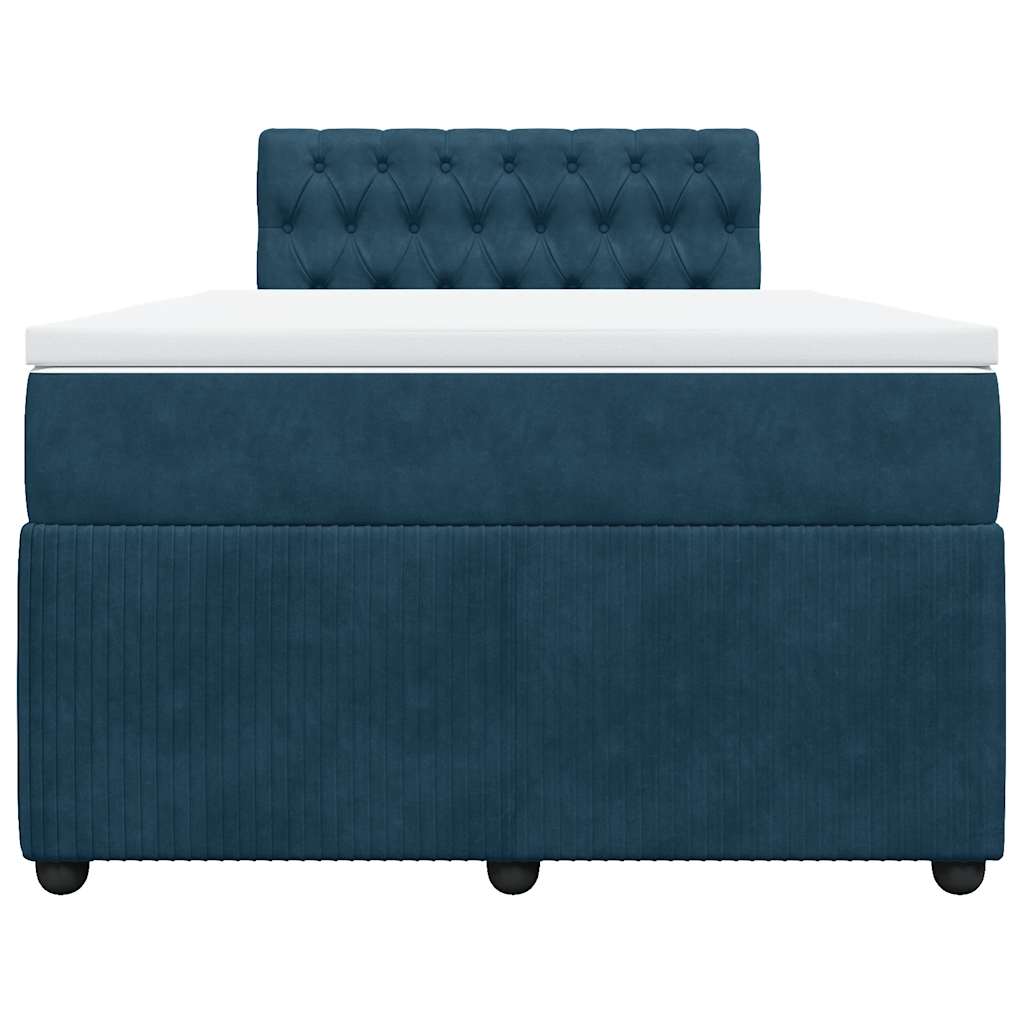 Giroletto a Molle con Materasso Blu 120x190 cm in Velluto