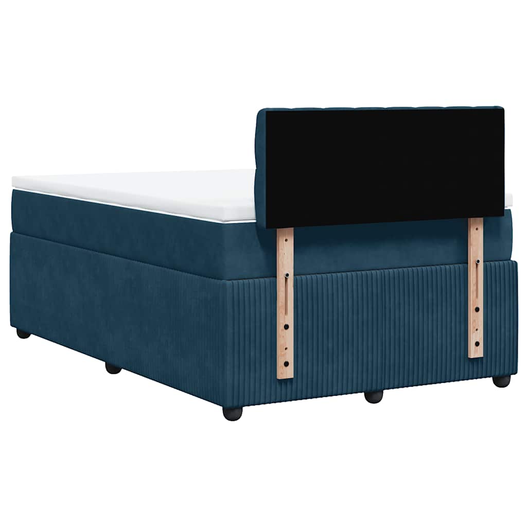 Giroletto a Molle con Materasso Blu 120x190 cm in Velluto