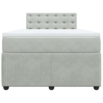 Giroletto a Molle con Materasso Grigio Chiaro 120x190cm Velluto