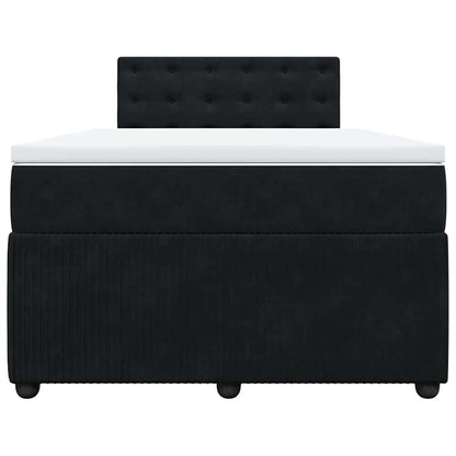 Giroletto a Molle con Materasso Nero 120x190 cm in Velluto - homemem39