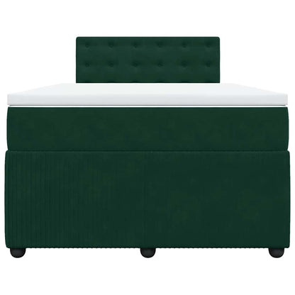 Giroletto a Molle con Materasso Verde Scuro 120x190 cm Velluto