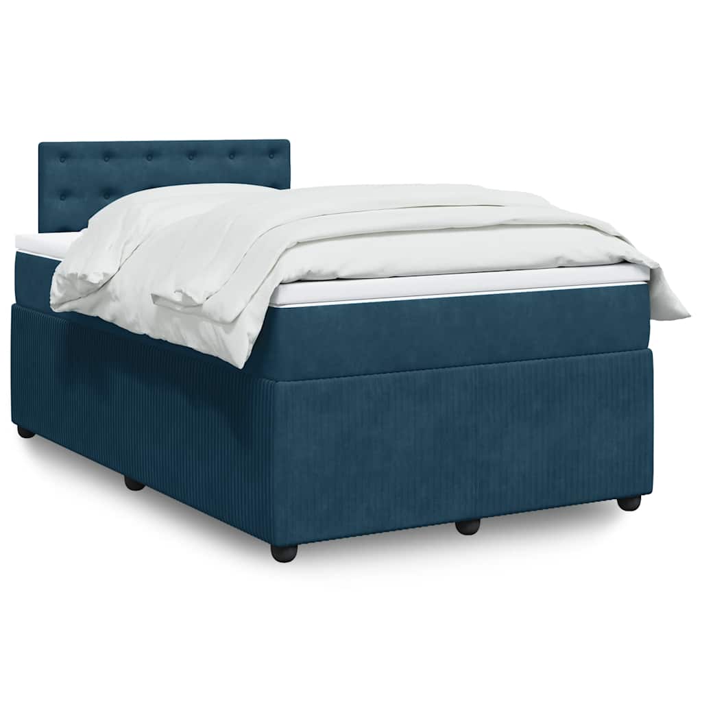 Giroletto a Molle con Materasso Blu 120x190 cm in Velluto | homemem39