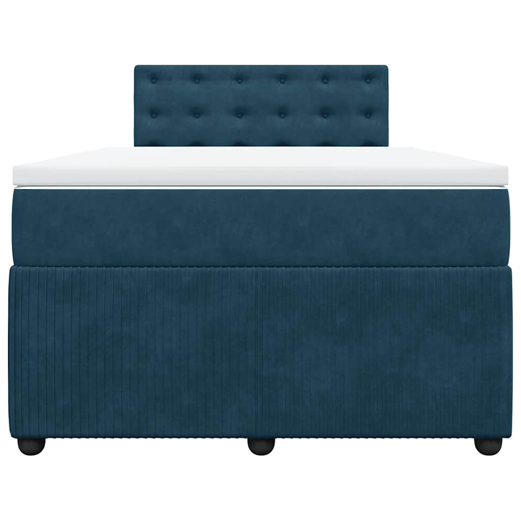 Giroletto a Molle con Materasso Blu 120x190 cm in Velluto