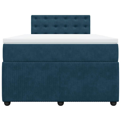 Giroletto a Molle con Materasso Blu 120x190 cm in Velluto