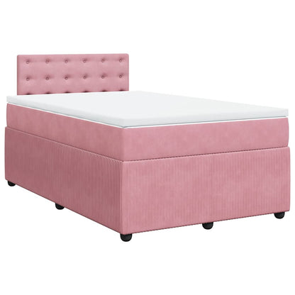Giroletto a Molle con Materasso Rosa 120x190 cm in Velluto
