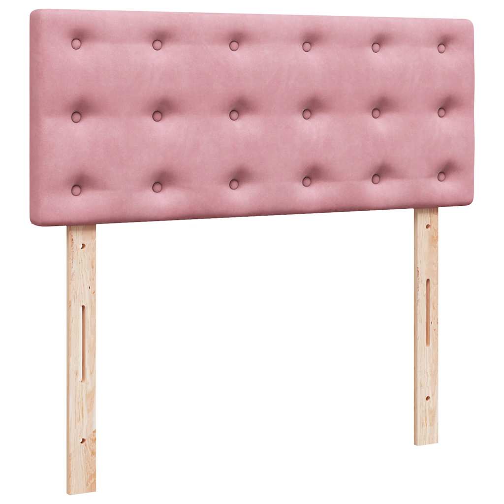 Giroletto a Molle con Materasso Rosa 120x190 cm in Velluto