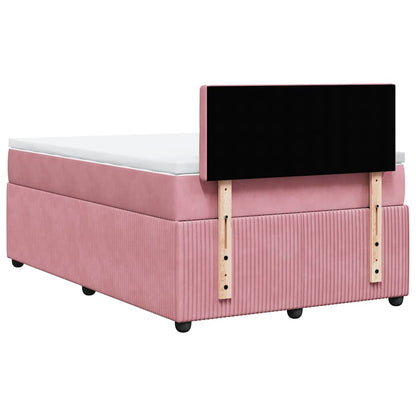 Giroletto a Molle con Materasso Rosa 120x190 cm in Velluto | homemem39