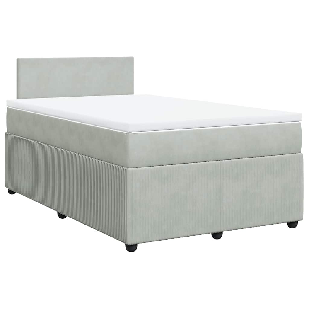 Giroletto a Molle con Materasso Grigio Chiaro 120x200cm Velluto | homemem39