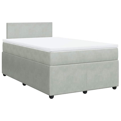 Giroletto a Molle con Materasso Grigio Chiaro 120x200cm Velluto