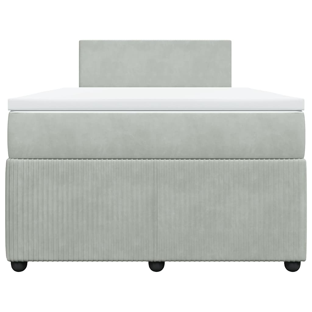 Giroletto a Molle con Materasso Grigio Chiaro 120x200cm Velluto | homemem39