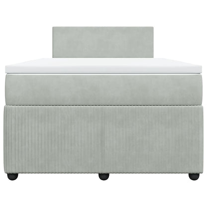 Giroletto a Molle con Materasso Grigio Chiaro 120x200cm Velluto | homemem39