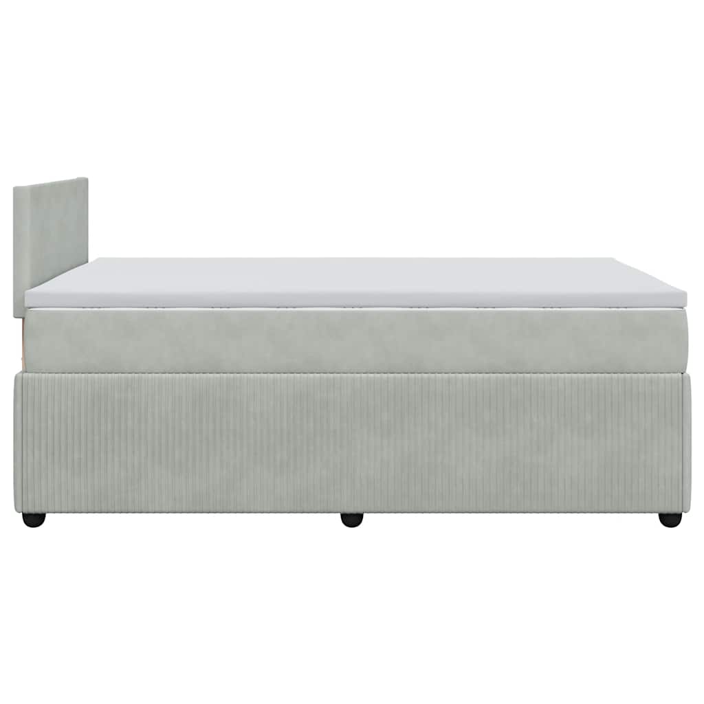 Giroletto a Molle con Materasso Grigio Chiaro 120x200cm Velluto | homemem39