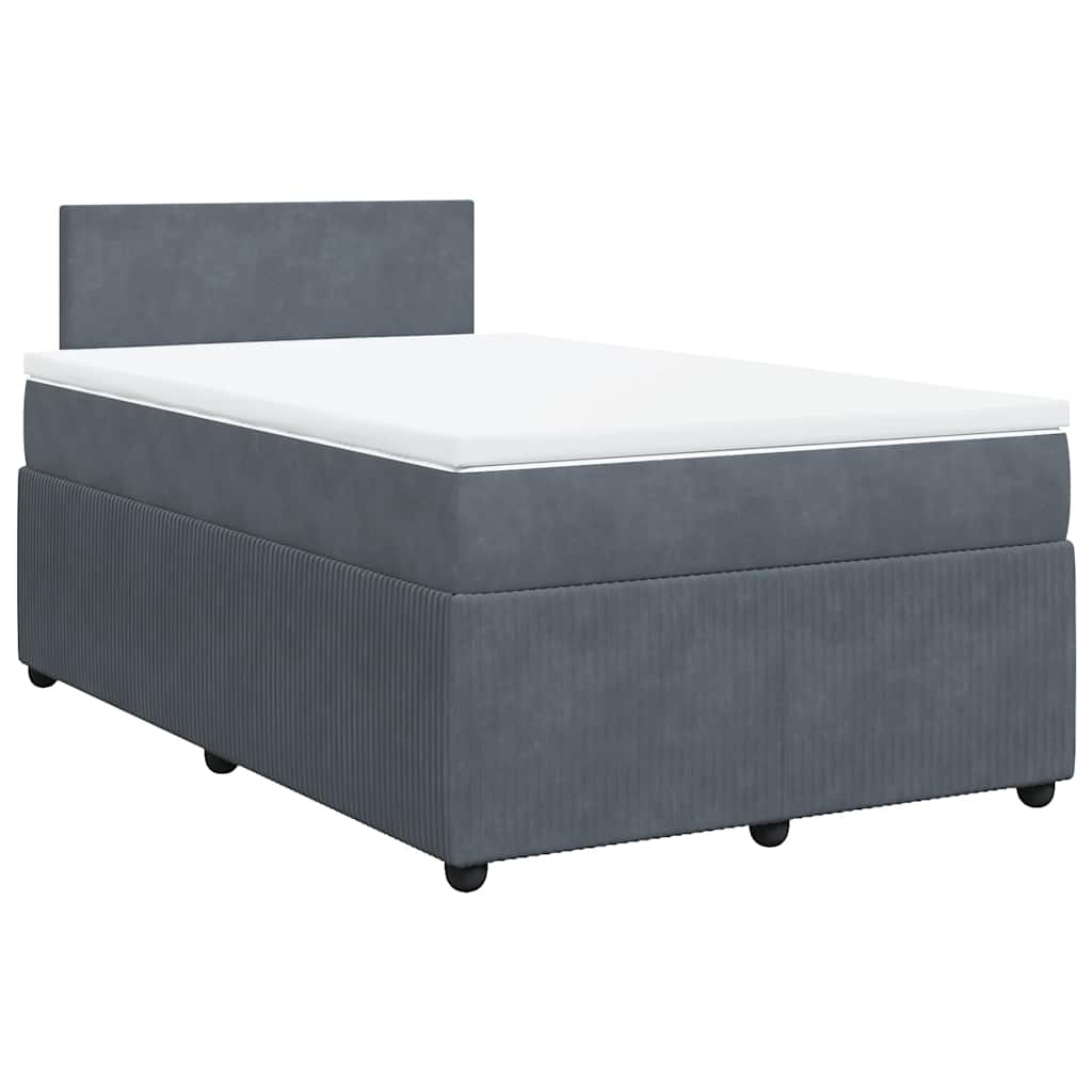 Giroletto a Molle con Materasso Grigio Scuro 120x200 cm Velluto | homemem39