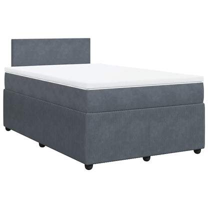 Giroletto a Molle con Materasso Grigio Scuro 120x200 cm Velluto | homemem39