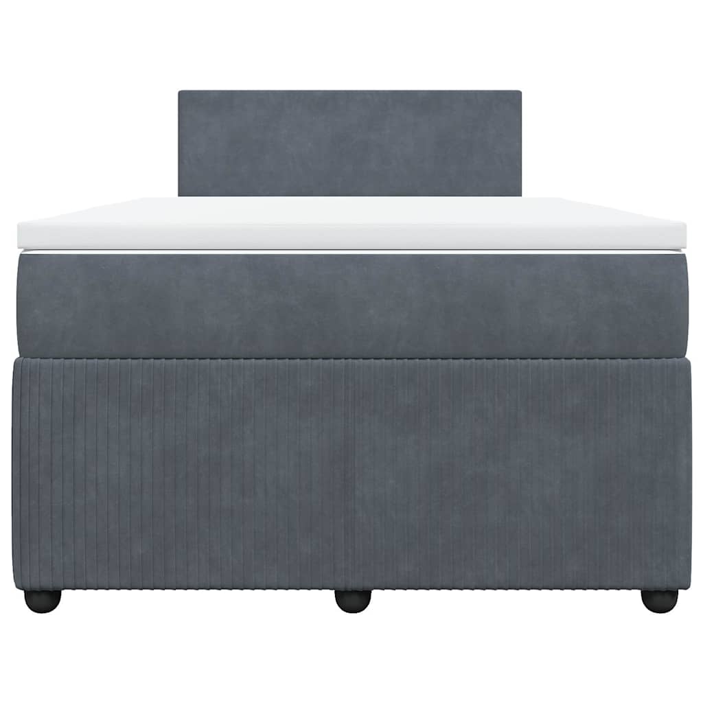 Giroletto a Molle con Materasso Grigio Scuro 120x200 cm Velluto | homemem39