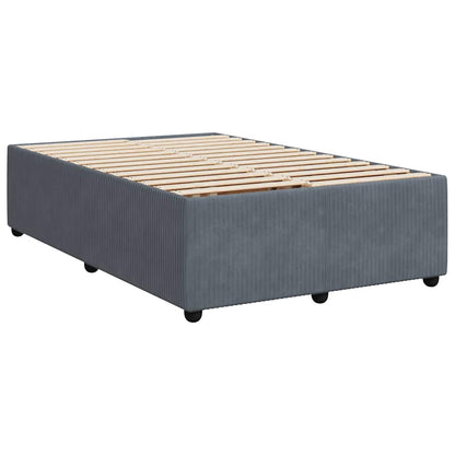 Giroletto a Molle con Materasso Grigio Scuro 120x200 cm Velluto