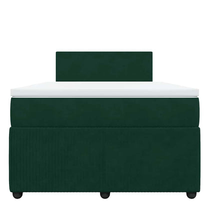 Giroletto a Molle con Materasso Verde Scuro 120x200 cm Velluto