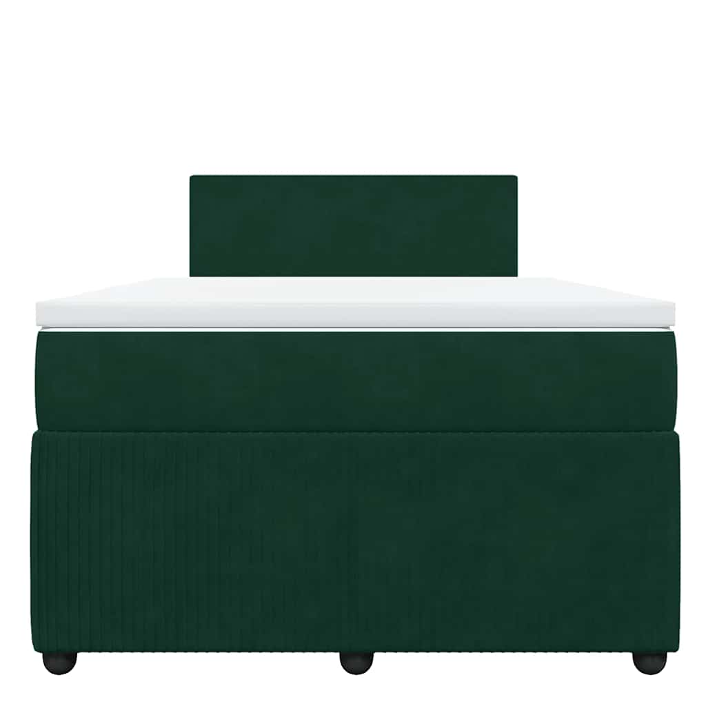 Giroletto a Molle con Materasso Verde Scuro 120x200 cm Velluto
