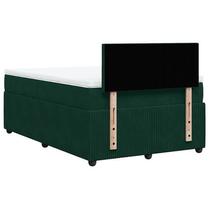 Giroletto a Molle con Materasso Verde Scuro 120x200 cm Velluto