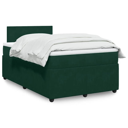 Giroletto a Molle con Materasso Verde Scuro 120x200 cm Velluto