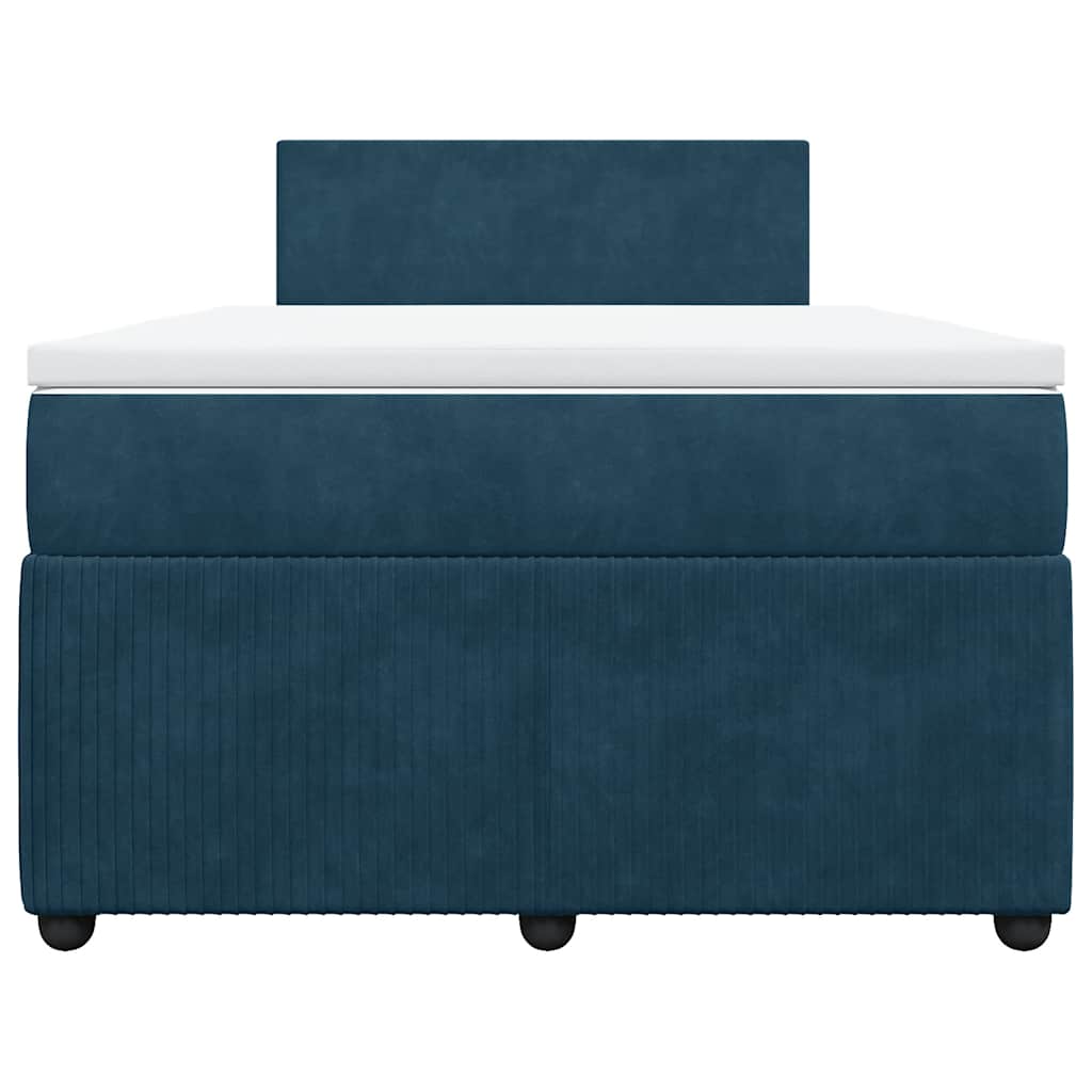 Giroletto a Molle con Materasso Blu 120x200 cm in Velluto