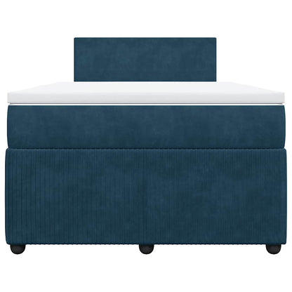 Giroletto a Molle con Materasso Blu 120x200 cm in Velluto