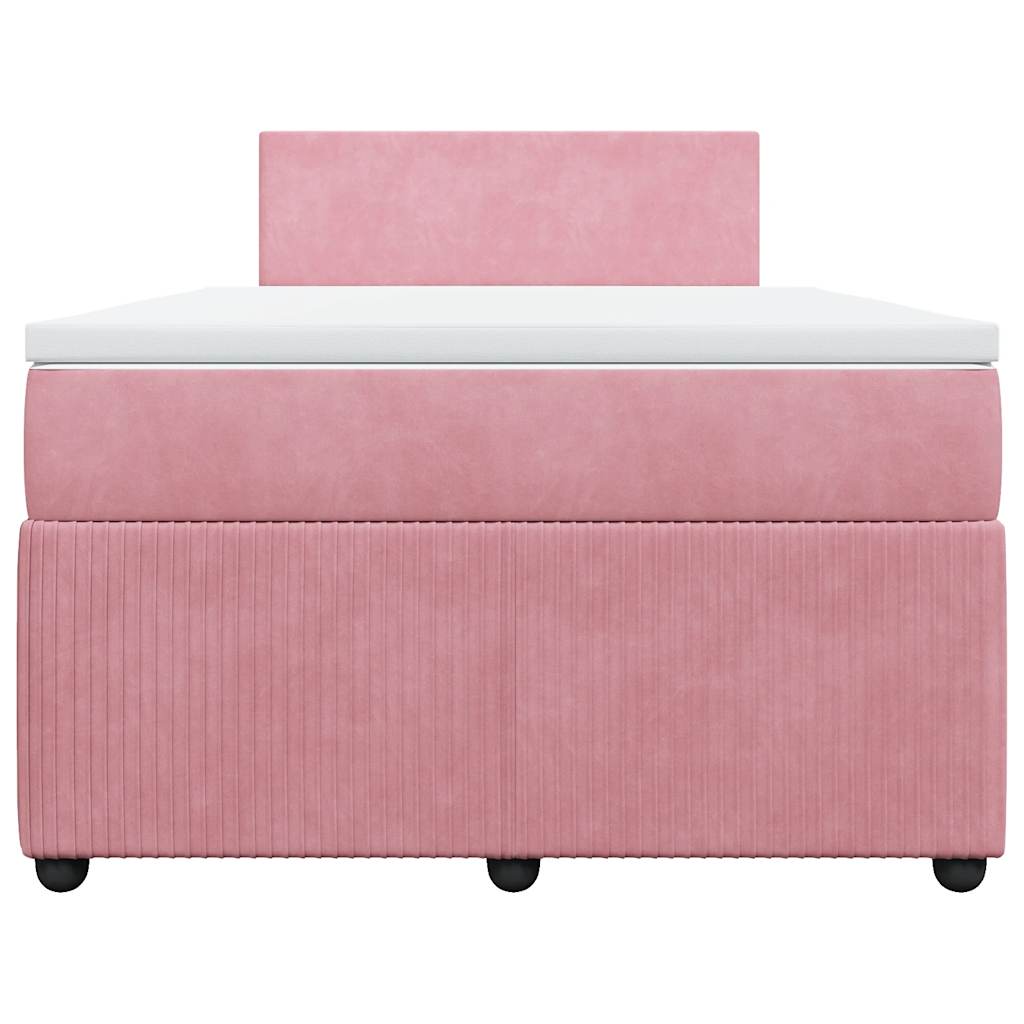 Giroletto a Molle con Materasso Rosa 120x200 cm in Velluto