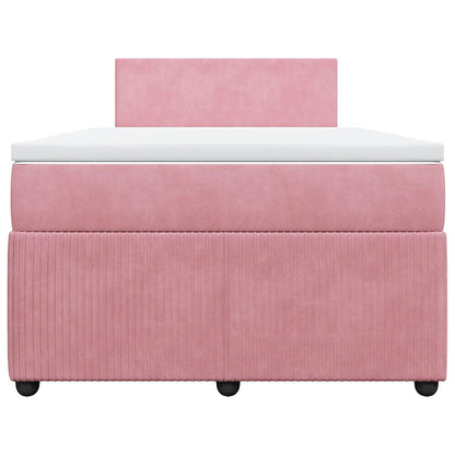 Giroletto a Molle con Materasso Rosa 120x200 cm in Velluto