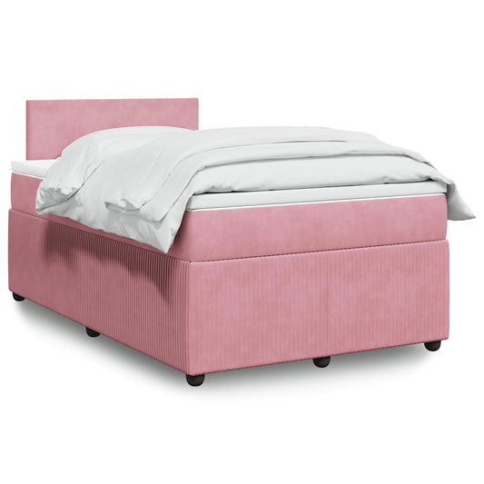 Giroletto a Molle con Materasso Rosa 120x200 cm in Velluto