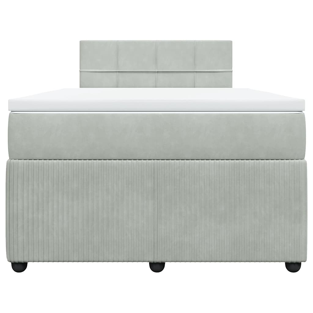 Giroletto a Molle con Materasso Grigio Chiaro 120x200cm Velluto