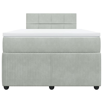 Giroletto a Molle con Materasso Grigio Chiaro 120x200cm Velluto