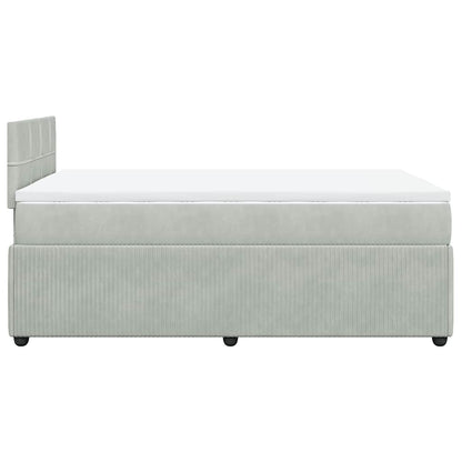 Giroletto a Molle con Materasso Grigio Chiaro 120x200cm Velluto | homemem39