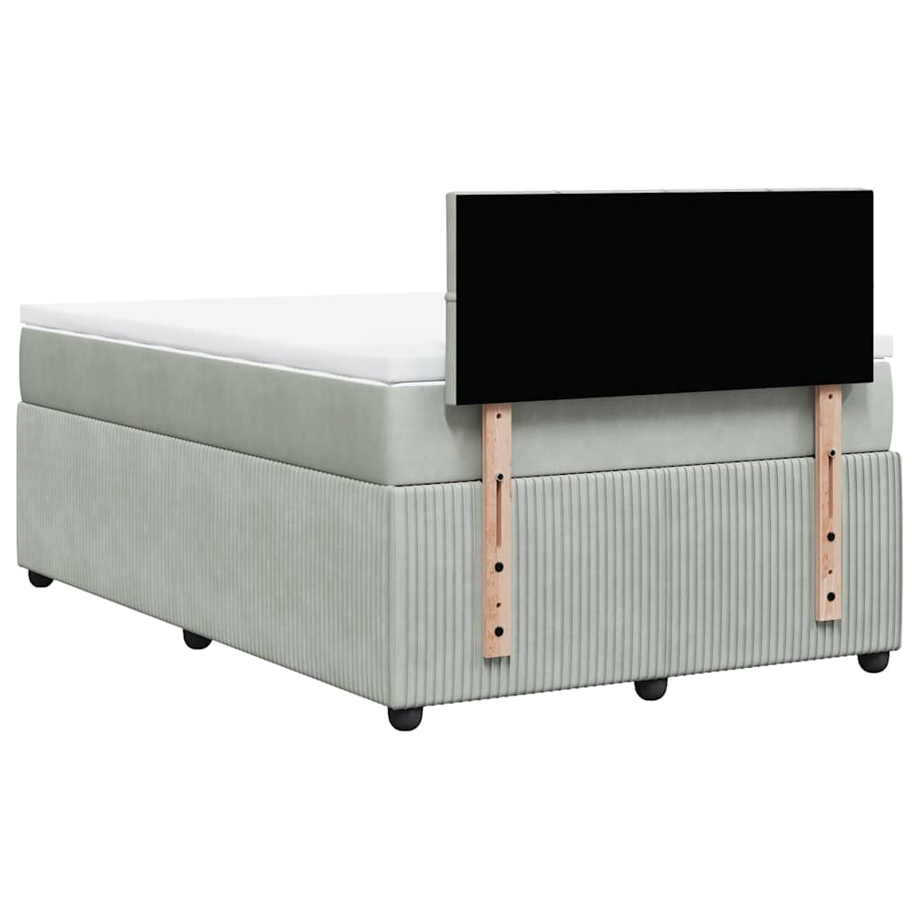 Giroletto a Molle con Materasso Grigio Chiaro 120x200cm Velluto | homemem39