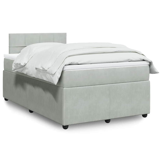 Giroletto a Molle con Materasso Grigio Chiaro 120x200cm Velluto | homemem39
