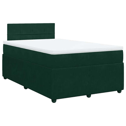 Giroletto a Molle con Materasso Verde Scuro 120x200 cm Velluto