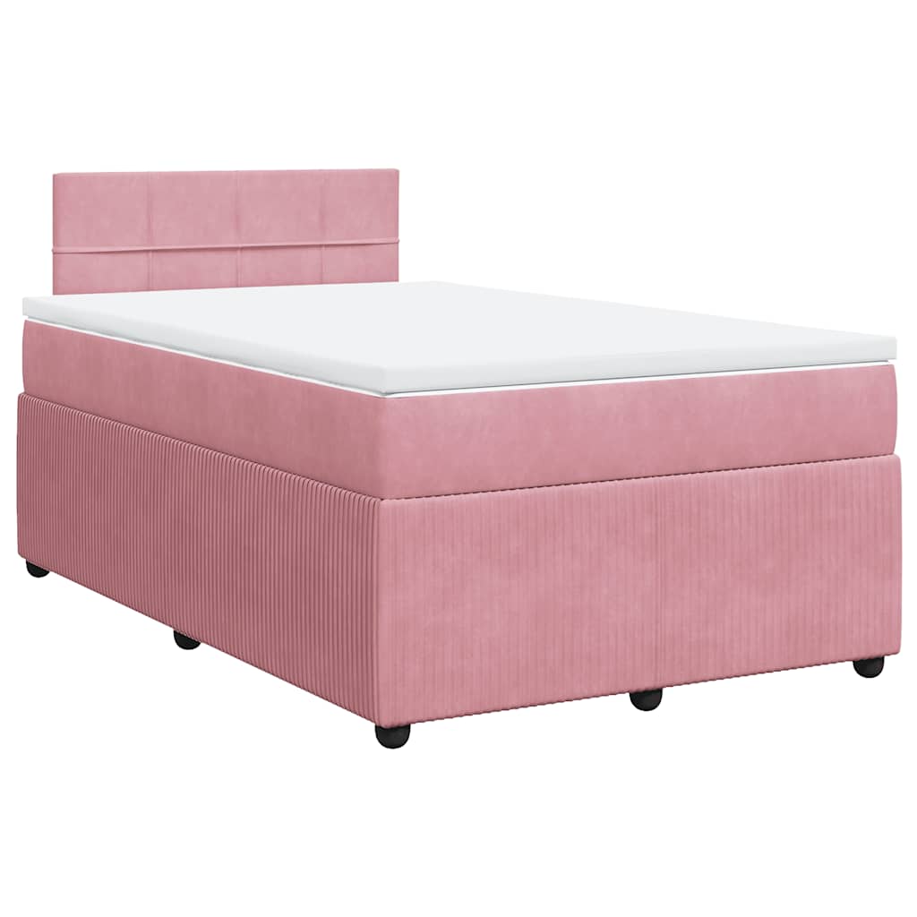 Giroletto a Molle con Materasso Rosa 120x200 cm in Velluto | homemem39