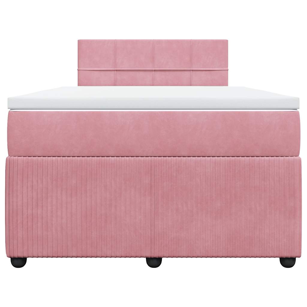 Giroletto a Molle con Materasso Rosa 120x200 cm in Velluto | homemem39
