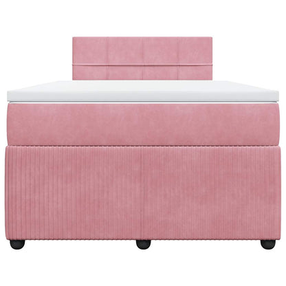 Giroletto a Molle con Materasso Rosa 120x200 cm in Velluto