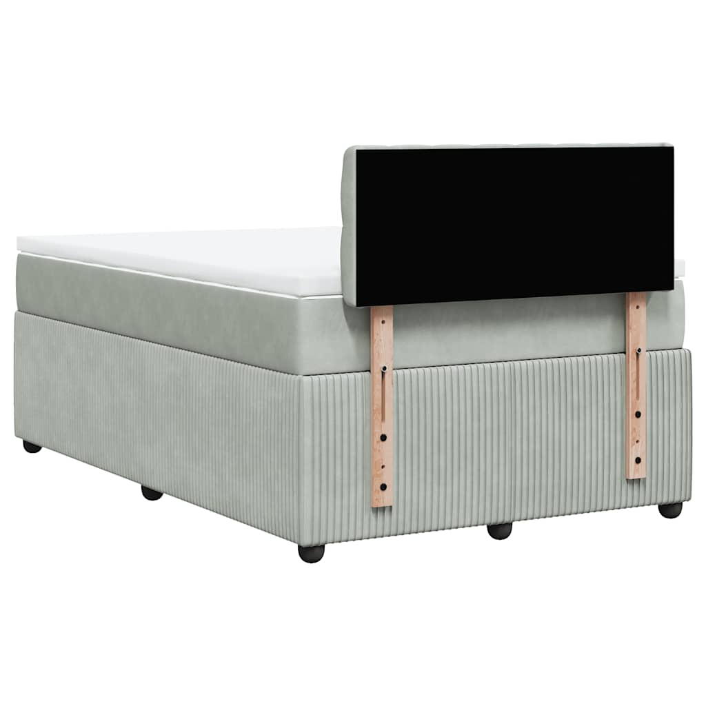 Giroletto a Molle con Materasso Grigio Chiaro 120x200cm Velluto | homemem39