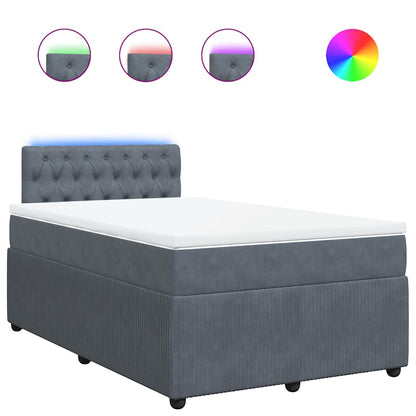 Giroletto a Molle con Materasso Grigio Scuro 120x200 cm Velluto | homemem39