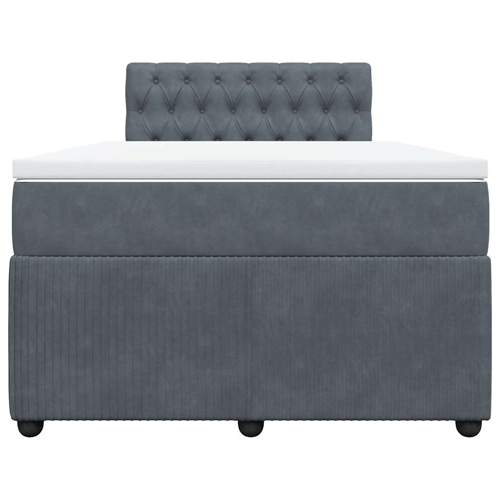 Giroletto a Molle con Materasso Grigio Scuro 120x200 cm Velluto | homemem39