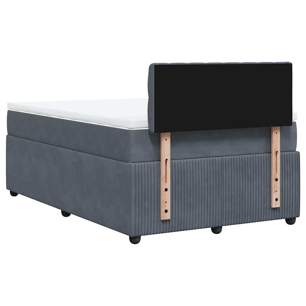 Giroletto a Molle con Materasso Grigio Scuro 120x200 cm Velluto | homemem39