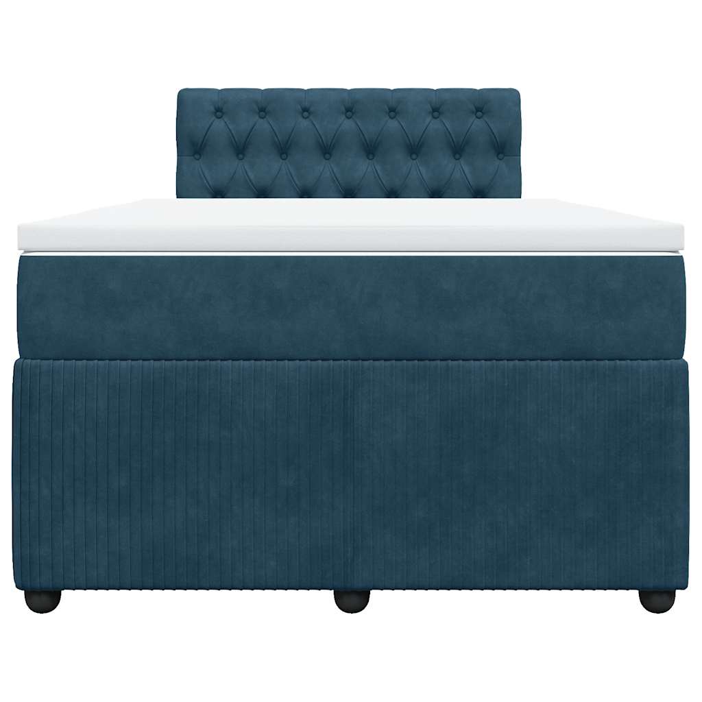 Giroletto a Molle con Materasso Blu 120x200 cm in Velluto