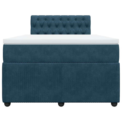 Giroletto a Molle con Materasso Blu 120x200 cm in Velluto