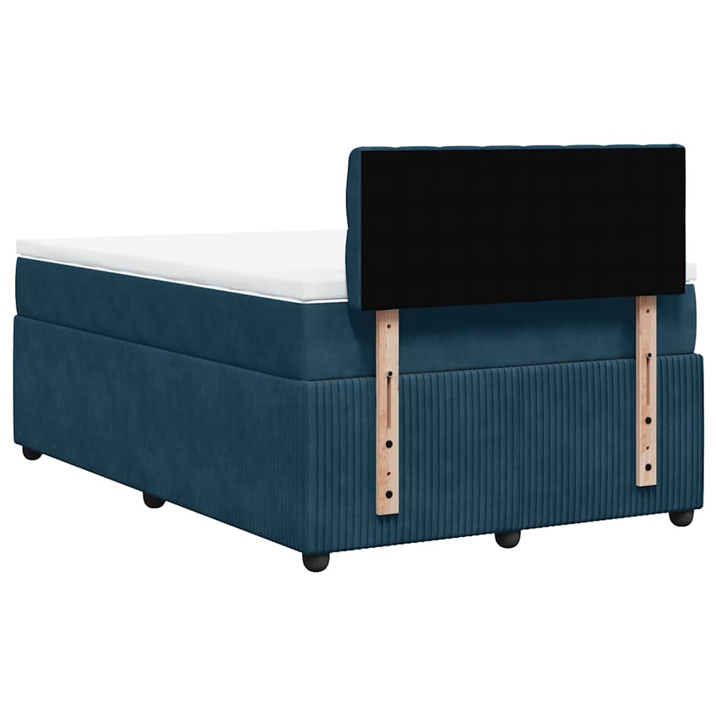 Giroletto a Molle con Materasso Blu 120x200 cm in Velluto