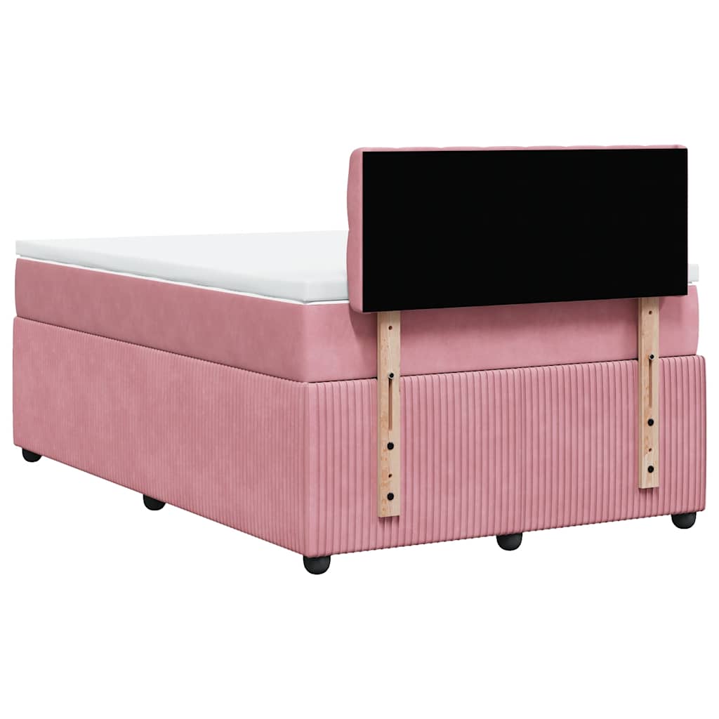 Giroletto a Molle con Materasso Rosa 120x200 cm in Velluto | homemem39