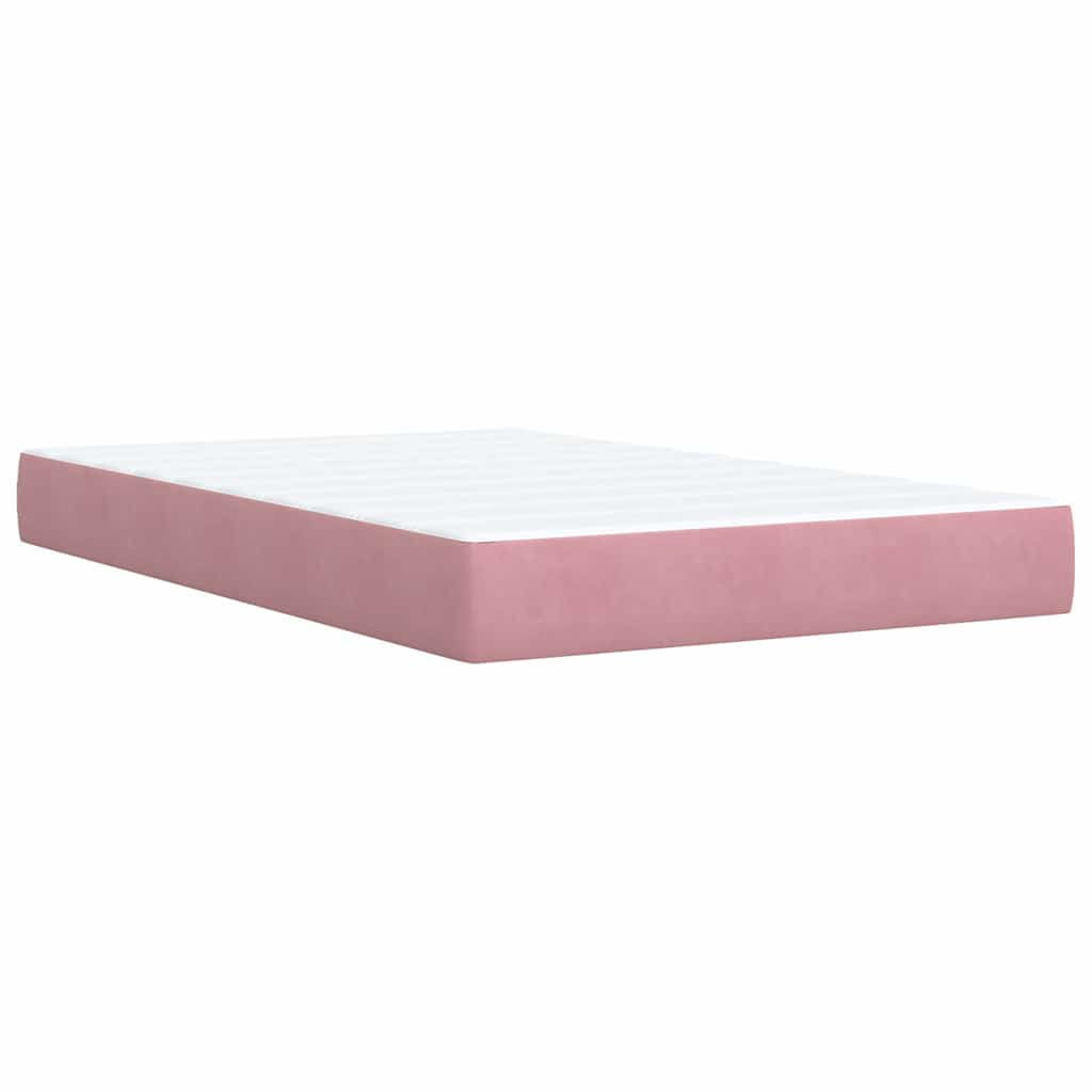 Giroletto a Molle con Materasso Rosa 120x200 cm in Velluto | homemem39