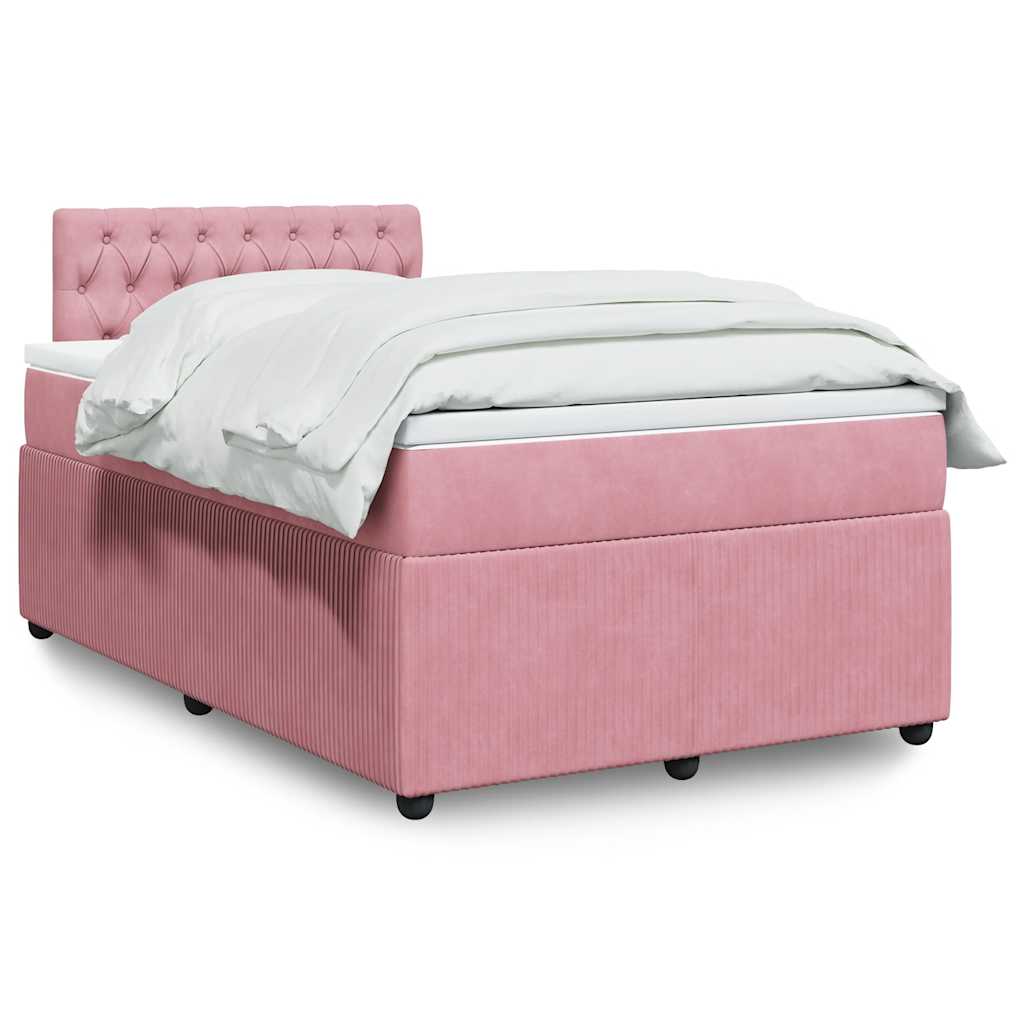 Giroletto a Molle con Materasso Rosa 120x200 cm in Velluto | homemem39