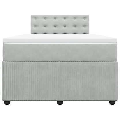 Giroletto a Molle con Materasso Grigio Chiaro 120x200cm Velluto